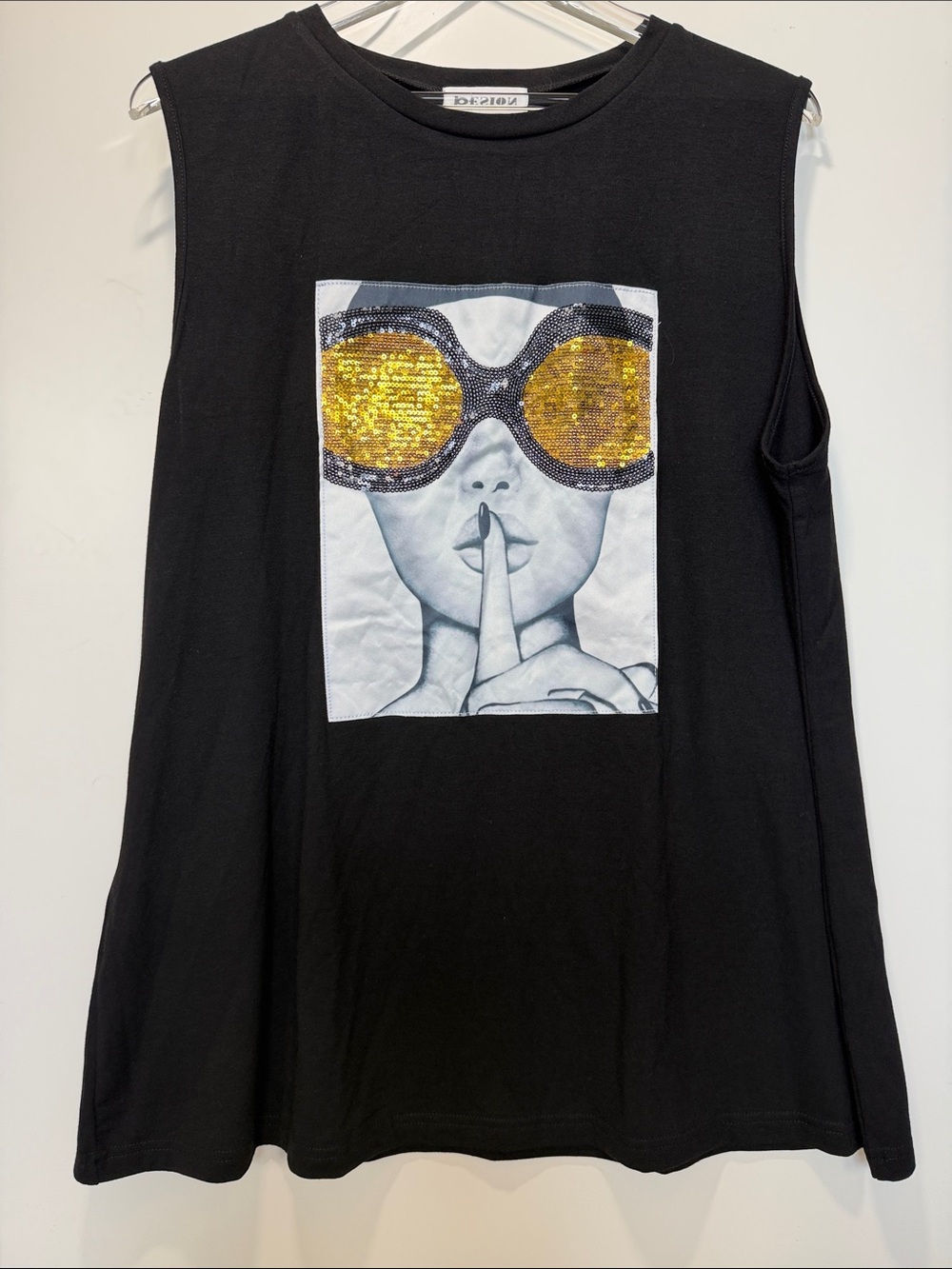 PESION BRAND BLACK SLEEVELESS SEQUIN EMBELLISHED TANK - SIZE 3X - NWT!